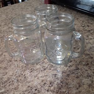 3 Mason Jar Drinking Mugs